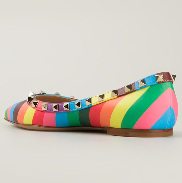 15SS V113 Valentino ヴァレンティノスーパーコピー 1973 chevron 'Rockstud' ballerinas