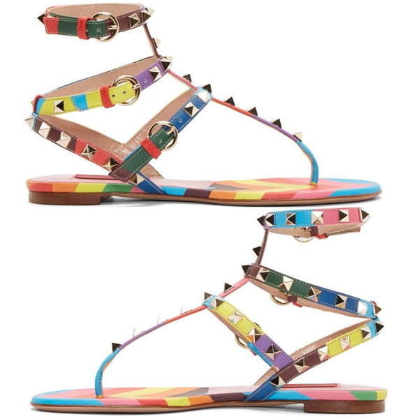 2016最新作 大注目 Valentino ヴァレンティノスーパーコピー Rockstud 1973レザーサンダル