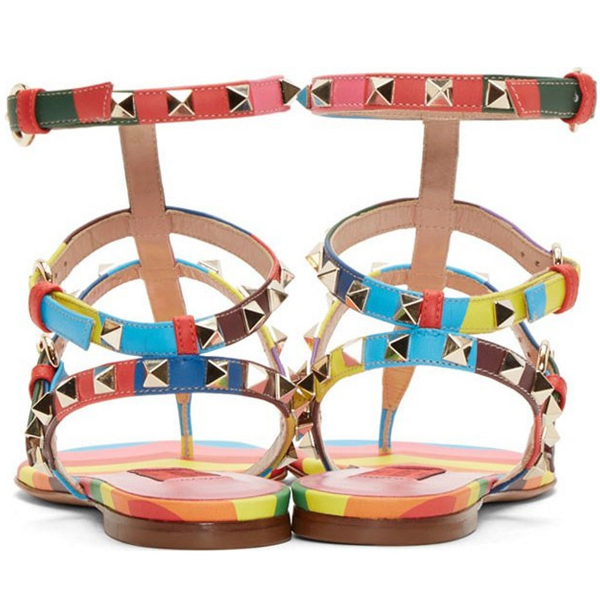 2016最新作 大注目 Valentino ヴァレンティノスーパーコピー Rockstud 1973レザーサンダル