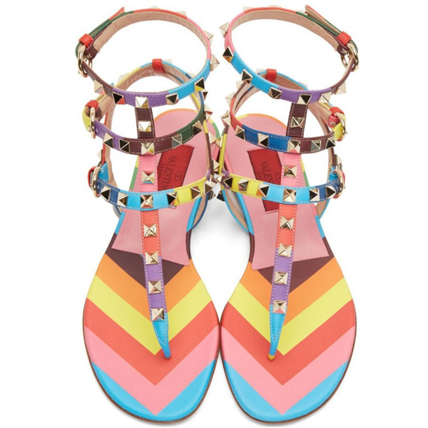 2016最新作 大注目 Valentino ヴァレンティノスーパーコピー Rockstud 1973レザーサンダル
