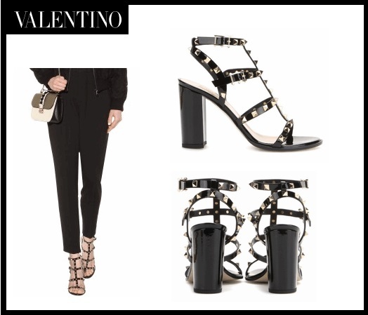 2016新作★Valentino ヴァレンティノスーパーコピー Rockstudパテントレザーサンダル
