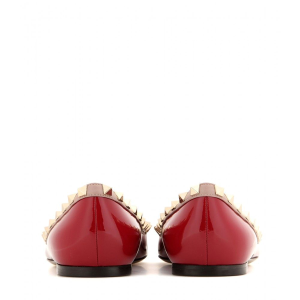 ヨンアさん愛用★2016AW Valentino ヴァレンティノスーパーコピー★ロックスタッズ バレリーナ 赤