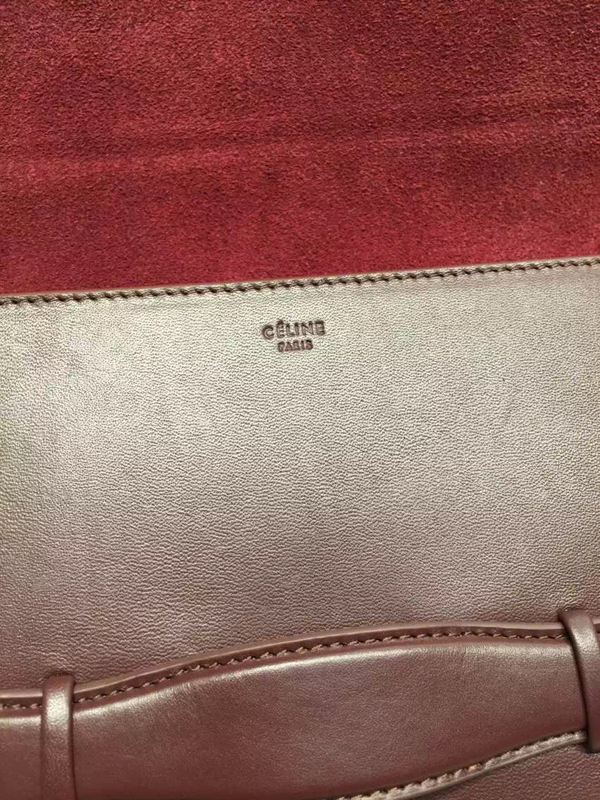 ★2016秋冬新着 CELINE セリーヌ コピー Symmetrical シメトリカル M ライトトープ＆WINE RED