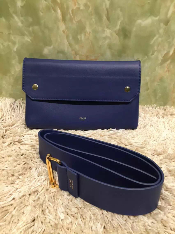 2016秋冬新着 Bumbag Natural Calfskin クラッチバッグ Blue★CELINE セリーヌ コピー
