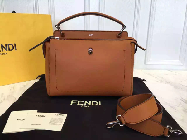 2016新作 フェンディスーパーコピー Fendi☆DOTCOM ハンドバッグ☆ブラウン