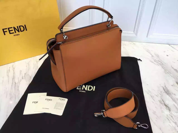 2016新作 フェンディスーパーコピー Fendi☆DOTCOM ハンドバッグ☆ブラウン