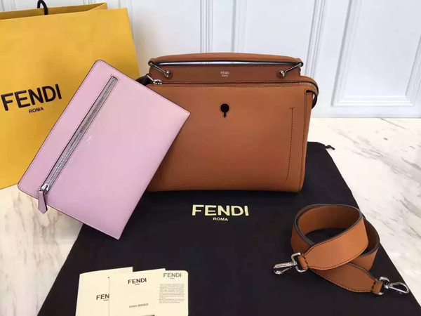 2016新作 フェンディスーパーコピー Fendi☆DOTCOM ハンドバッグ☆ブラウン
