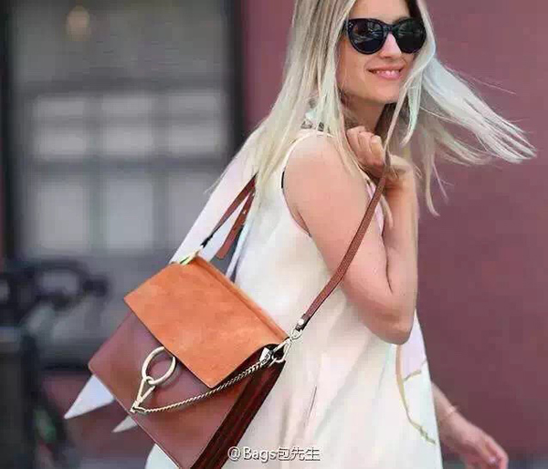 CHLOE 2016SS★ クロエスーパーコピー Faye leather and suede shoulder bag