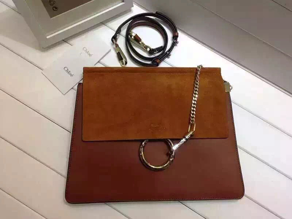 CHLOE 2016SS★ クロエスーパーコピー Faye leather and suede shoulder bag