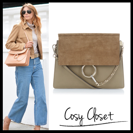 CHLOE 2016SS★クロエスーパーコピー Faye leather and suede shoulder bag