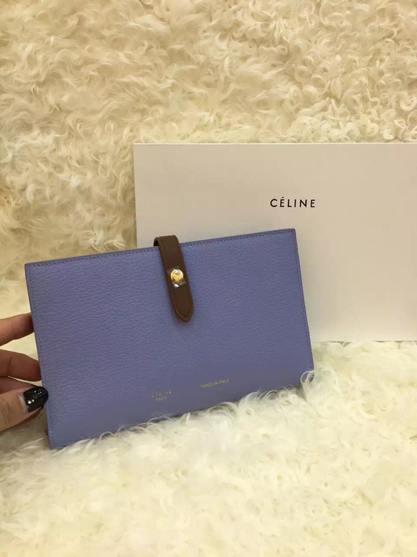 《超レア早い者勝ち》2016秋冬新作セリーヌスーパーコピー CELINE ストラップ ラージ マルチファンクション リエージュカーフスキン 長財布 ベイビーブルー☆☆☆