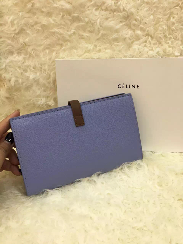 《超レア早い者勝ち》2016秋冬新作セリーヌスーパーコピー CELINE ストラップ ラージ マルチファンクション リエージュカーフスキン 長財布 ベイビーブルー☆☆☆