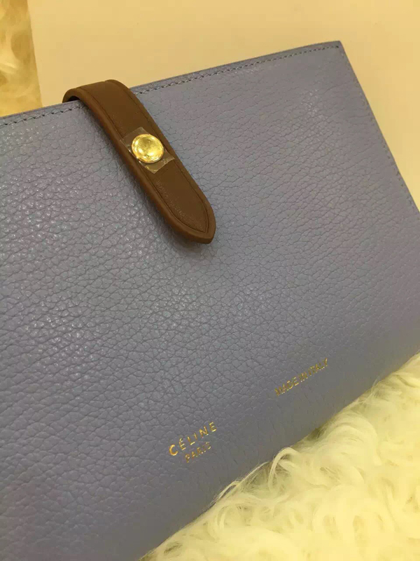 《超レア早い者勝ち》2016秋冬新作セリーヌスーパーコピー CELINE ストラップ ラージ マルチファンクション リエージュカーフスキン 長財布 ベイビーブルー☆☆☆