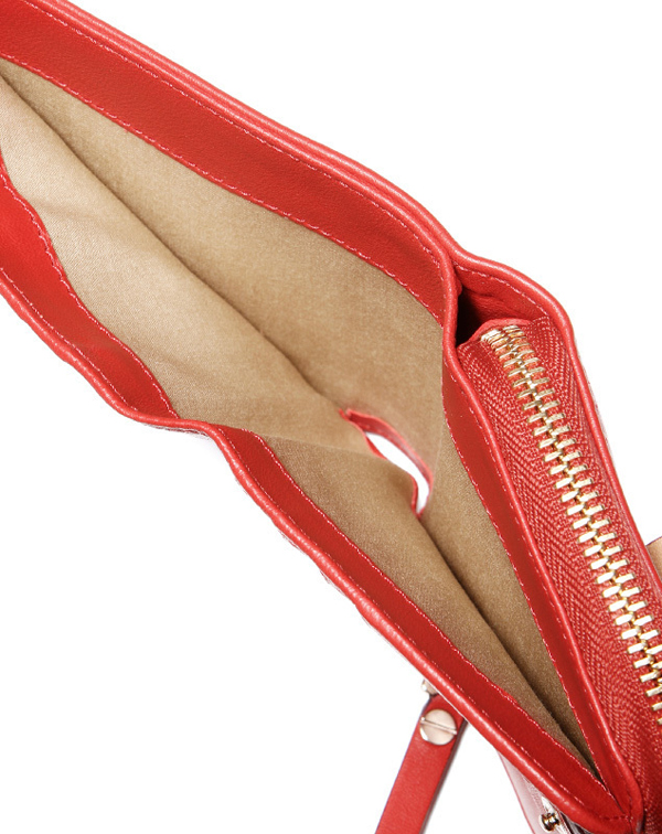 2016新作 CHLOE (クロエスーパーコピー)二つ折り財布 PAPRIKA RED　レッド LEATHER BOW