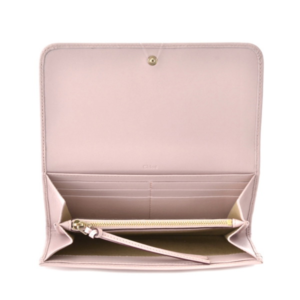 2016新作 Chloe クロエスーパーコピー LEATHER BOW 折り長財布☆BLOSSOM PINK