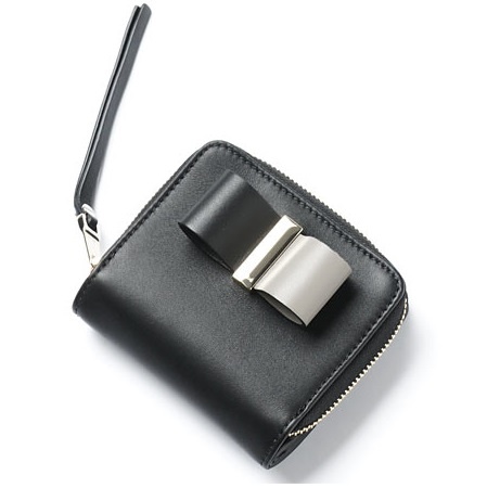 15-16年秋冬 Chloe クロエスーパーコピー LEATHER BOW 折り財布☆BLACK