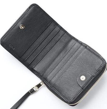 15-16年秋冬 Chloe クロエスーパーコピー LEATHER BOW 折り財布☆BLACK