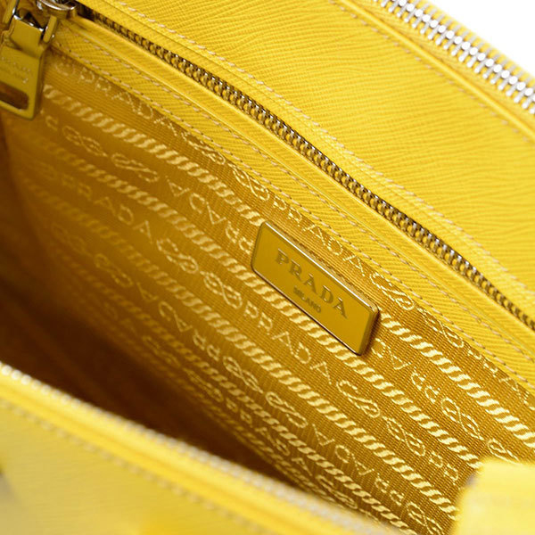 2016z新作【PRADA プラダスーパーコピー SAFFIANO LUX　サフィアーノラックス　レディース2wayトートバッグ　ハンドバッグ イエロー 1BA863_NZV_DLC】