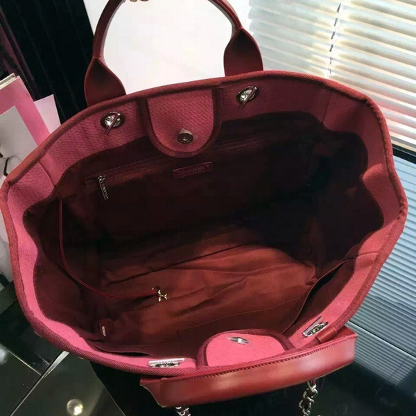 2016新作 シャネルコピー CHANEL バッグ BAG ドーヴィルライン ロゴマーク トートバッグ ルージュレッド トワルキャンバス a66941y07492 ブランド