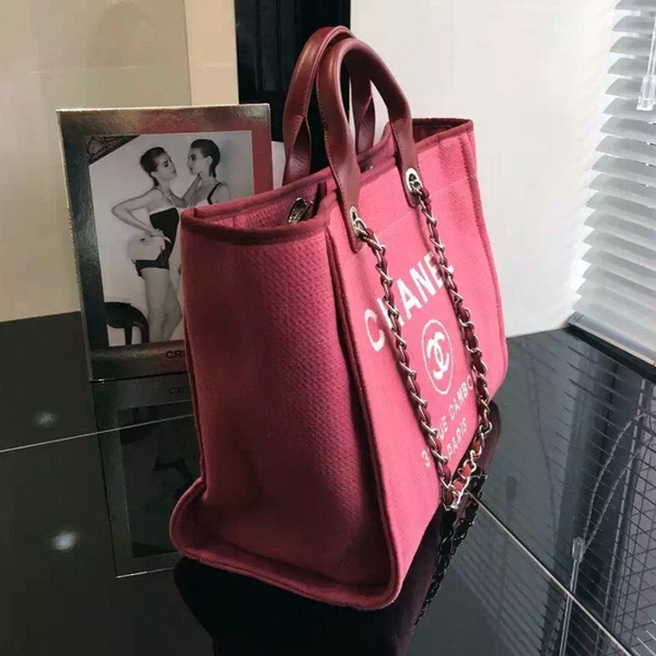 2016新作 シャネルコピー CHANEL バッグ BAG ドーヴィルライン ロゴマーク トートバッグ ルージュレッド トワルキャンバス a66941y07492 ブランド