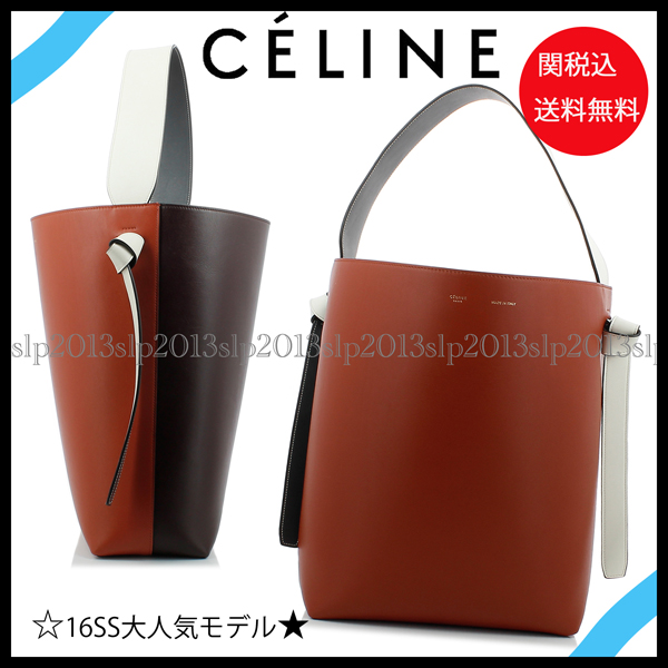 2016New最新作■CELINE■人気 セリーヌスーパーコピー Small Twisted Cabas Burgundy/Brick 177053A9028KB