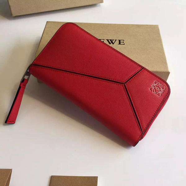 2016SS LOEWE UZZLE ロエベスーパーコピー ラウンドジップ長財布☆RED