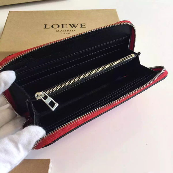 2016SS LOEWE UZZLE ロエベスーパーコピー ラウンドジップ長財布☆RED