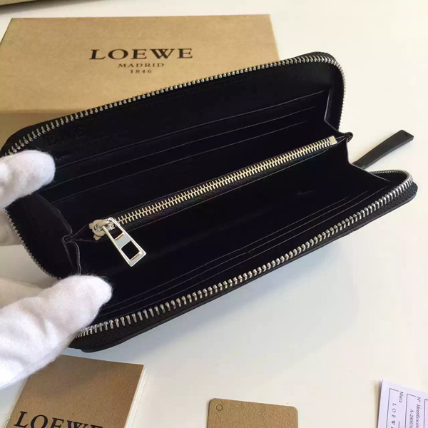 2016SS 【LOEWE】ロエベスーパーコピー ジップアラウンド財布 ブラック 122N89.F13
