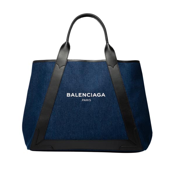 SS16新色大人可愛いバレンシアガスーパーコピー BALENCIAGA NAVY CABAS☆大きめ人気デニム*ネイビーカバ M