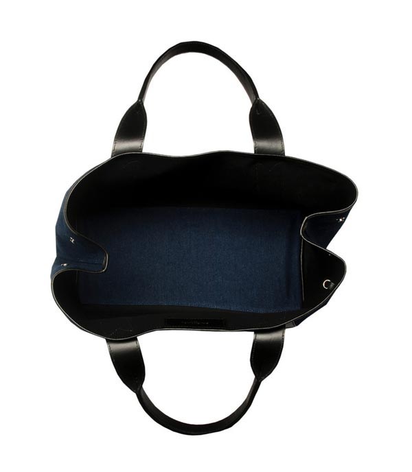 SS16新色大人可愛いバレンシアガスーパーコピー BALENCIAGA NAVY CABAS☆大きめ人気デニム*ネイビーカバ M