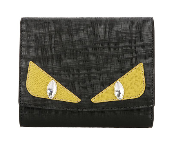 フェンディスーパーコピー FENDI 16SS BAG BUGS 二つ折り財布 BLACK/YELLOW 8M 0358 5PTF 0768