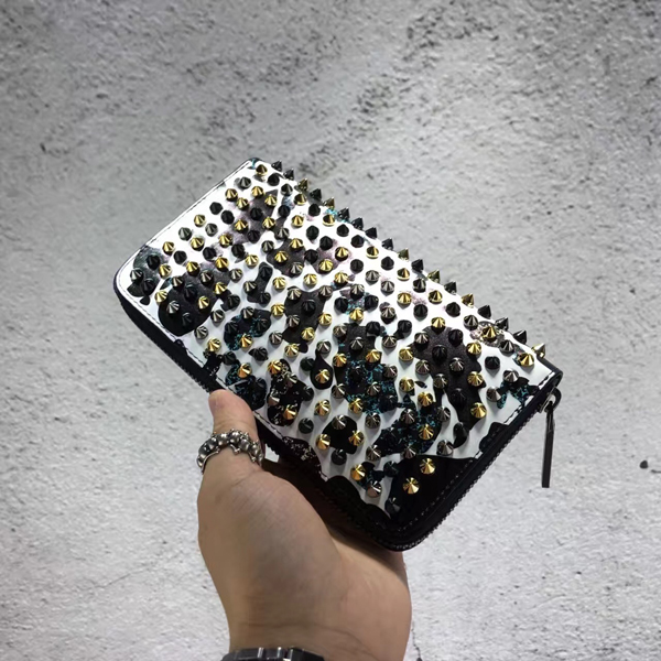2016-17AW クリスチャン ルブタン コピー Christian Louboutin Panettone ジップ長財布 BK-WH/MULTI 
