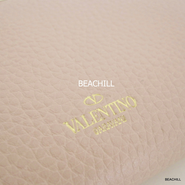 ヴァレンティノスーパーコピー VALENTINO☆RockStudグレインカーフ長財布“ROSE”LW0P0079VSH