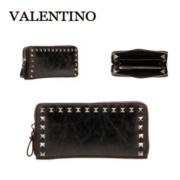 16AW VALENTINO ヴァレンティノスーパーコピー ロックスタッズ クラクリュール 長財布 LW0P0645 VKK0NO