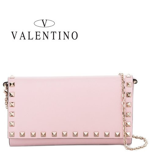 2016-17AW VALENTINO ヴァレンティノスーパーコピー 長財布 チェーン付き ピンク