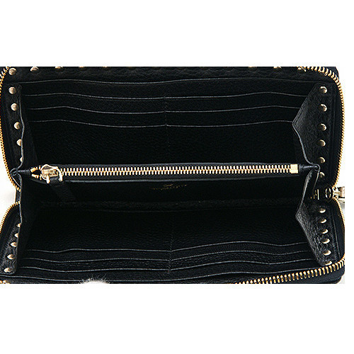 2016-17AW VALENTINO★ヴァレンティノスーパーコピー ROCKSTUD ZIP長財布 プラチナゴールド