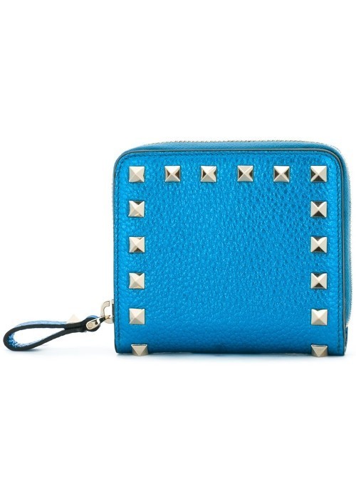 2016-17AW 【VALENTINO Rockstud】ヴァレンティノスーパーコピー 折財布/メタリックブルー