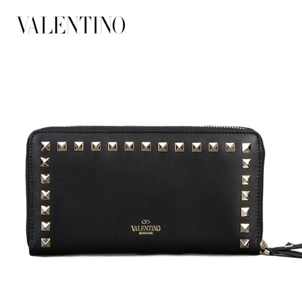 2016-17AW [VALENTINO] ヴァレンティノスーパーコピー ロックスタッズ ジップラウンド レザーウォレット
