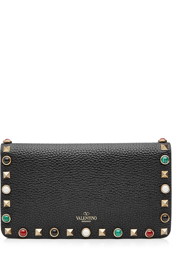 2017新作☆VALENTINO☆ヴァレンティノスーパーコピー レザーロックスタッズウォレット