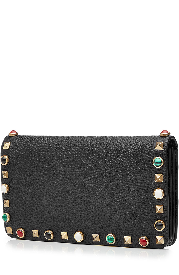 2017新作☆VALENTINO☆ヴァレンティノスーパーコピー レザーロックスタッズウォレット