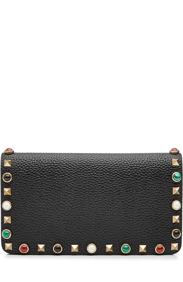 2017新作☆VALENTINO☆ヴァレンティノスーパーコピー レザーロックスタッズウォレット