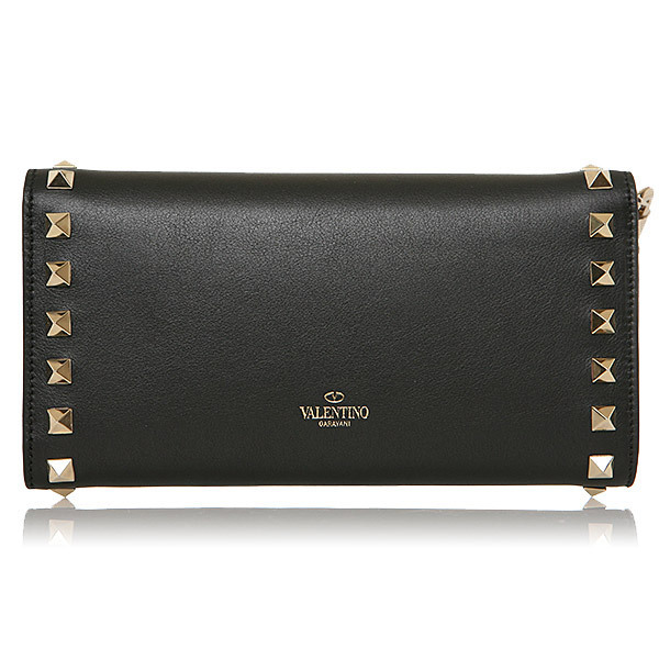 2017新作VALENTINO 16AW ヴァレンティノスーパーコピー ロックスタッド 長財布/クラッチバック_BLACK LW0P0225 0NO