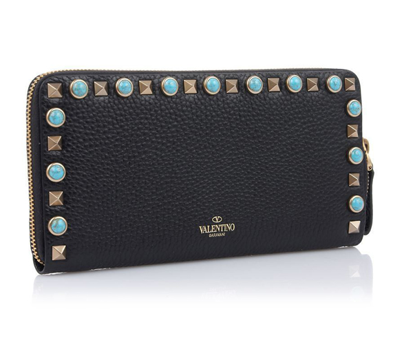 2017新作 ヴァレンティノスーパーコピー VALENTINO ZIP AROUND STUDS WALLET LW2P00 79 VQ1 0NO