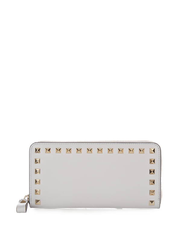 2017新作 ヴァレンティノスーパーコピー Rockstud leather continental wallet