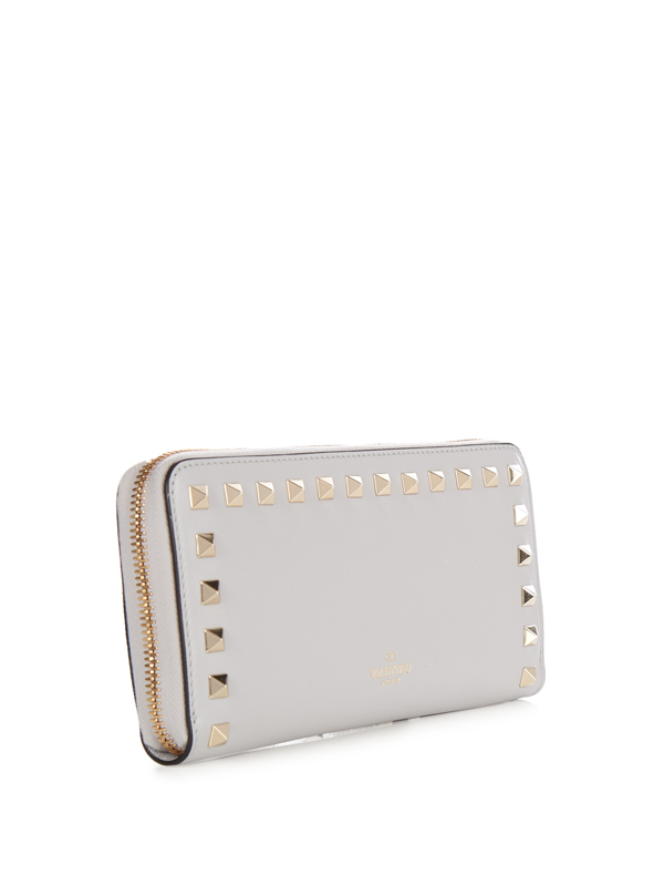 2017新作 ヴァレンティノスーパーコピー Rockstud leather continental wallet