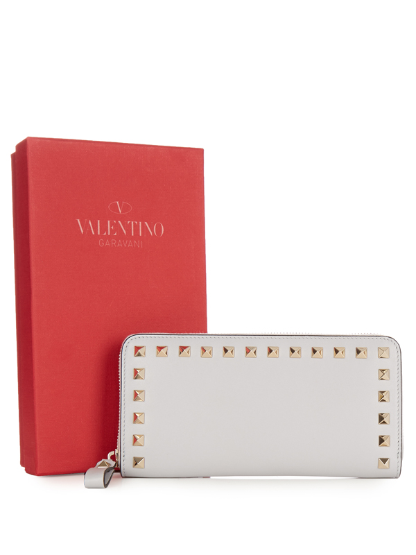 2017新作 ヴァレンティノスーパーコピー Rockstud leather continental wallet