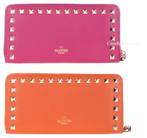 17SS VALENTINO ヴァレンティノスーパーコピー ロックスタッド長財布 オレンジ MW2P0645BOLO21