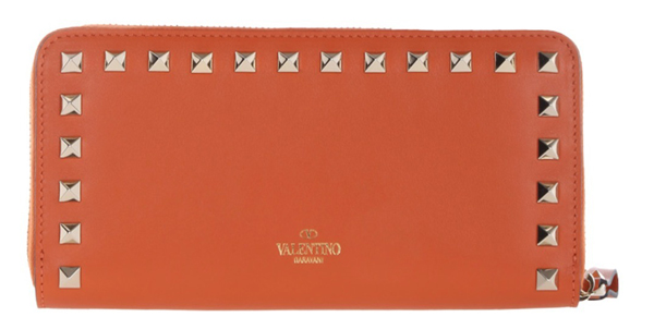 17SS VALENTINO ヴァレンティノスーパーコピー ロックスタッド長財布 オレンジ MW2P0645BOLO21