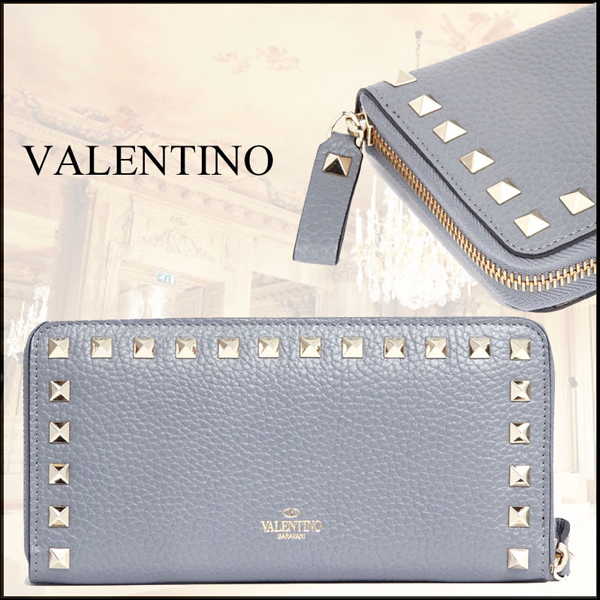 2017新作 VALENTINO(ヴァレンティノスーパーコピー)☆ROCKSTUD ジップアラウンド 長財布