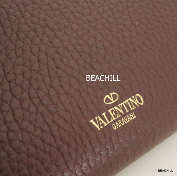 2017新作 VALENTINO☆ヴァレンティノスーパーコピー RockStudグレインカーフ長札“RUBINO”LW0P0079VSH